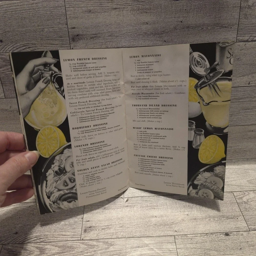 Vintage 1930's - 40's Lemon Recipe Book Sunkist 